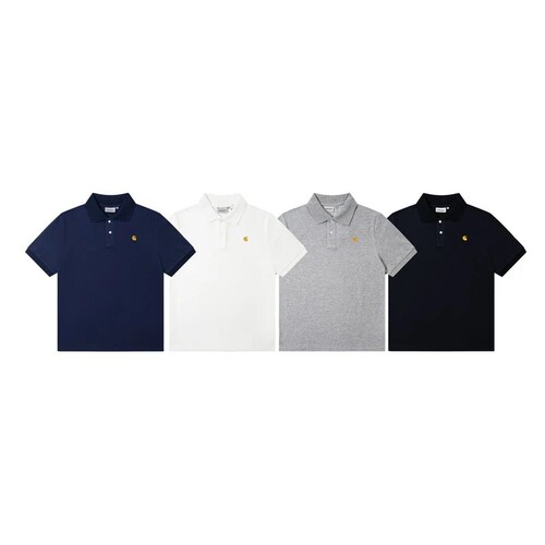JX8832经典小金标刺绣短袖polo衫230克丝光棉双珠地 成分：100%棉