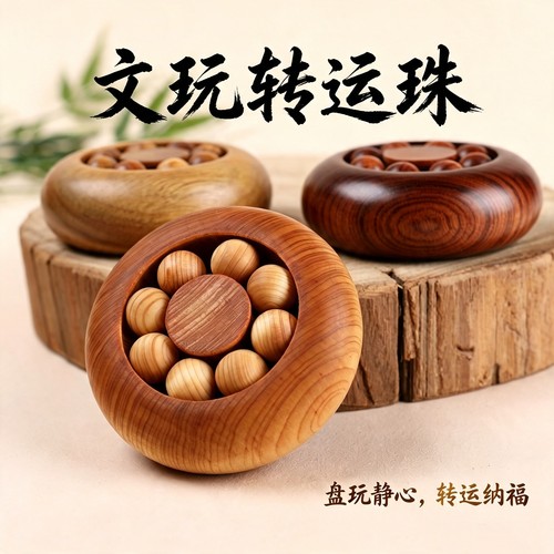 文玩转运珠盘玩解压玩具长辈手部锻炼黑科技风火轮桌面摆件礼物