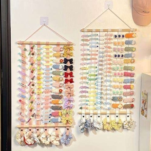 儿童发夹收纳层架壁挂发饰夹子女童发箍发圈整理神器挂墙发夹展示