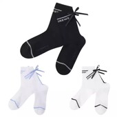 韩国高尔夫女士新款 百搭蝴蝶结袜子户外运动休闲透气防臭袜潮 时尚