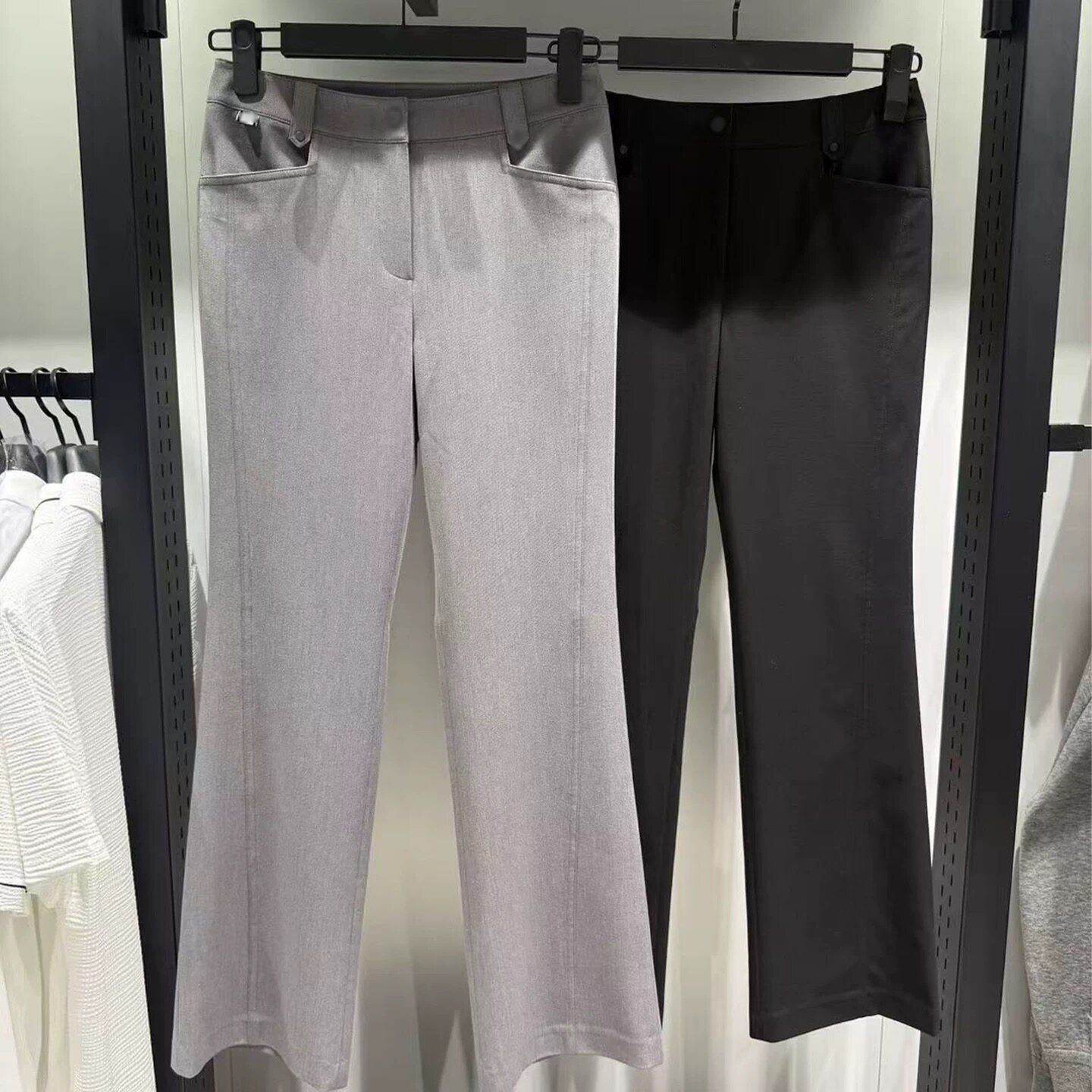 新款高尔夫球服裤子春夏女款弹力百搭微喇叭修身运动显瘦纯色长裤