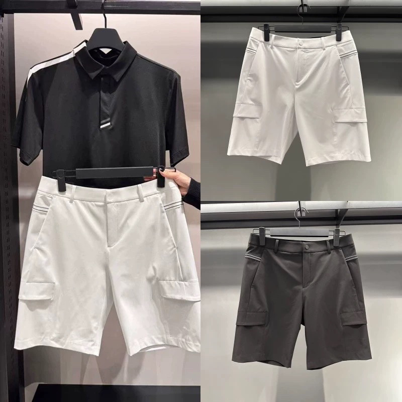 新款夏季男士高尔夫球服修身显瘦休闲裤户外运动舒适透气速干短裤
