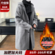 加大码 连帽毛呢大衣男冬款 高级感痞帅过膝加厚呢子胖子宽松300斤