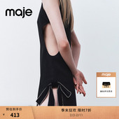 仿钻装 季 饰边框黑色蝴蝶结发夹 女装 法式 末7折Maje2025秋季 新款