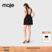 亮片露背无袖 季 粗花呢连衣裙 法式 时尚 末7折Maje2025秋冬新款 女装