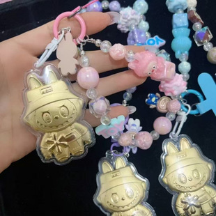 邪恶拉布布手机链含金999手机包包挂件20mg钥匙扣挂件送女友礼物