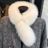 狐狸毛围巾女秋冬韩版 高级感保暖加厚双面护颈毛绒围脖皮草毛领子