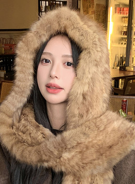 高级感紫貂风雪帽保暖百搭护耳帽