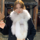 真狐狸毛毛围巾女秋冬高级感保暖加厚护颈长款 皮草围巾毛领子围脖