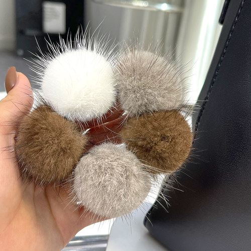 韩国真水貂毛ins风网红可爱发圈