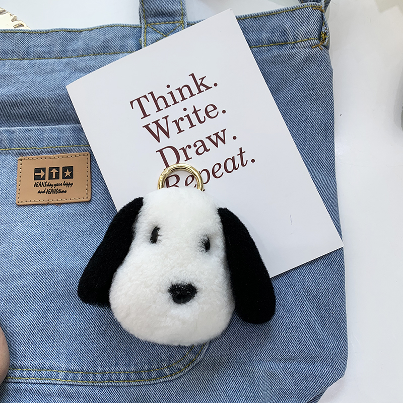 韩国ins【黑白小狗】皮草挂件