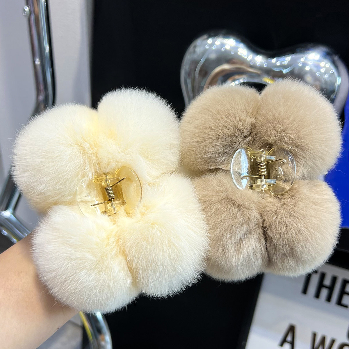 CC皮草气质百搭獭兔毛甜美发饰