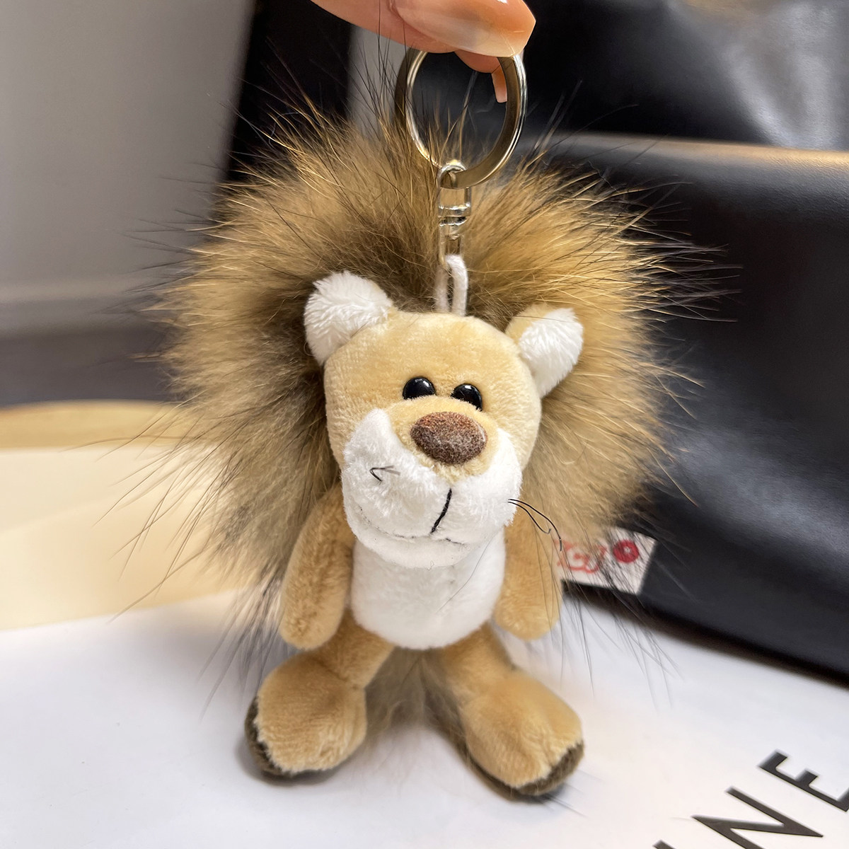 真貉子毛绒球小狮子包包挂饰网红ins可爱公仔玩偶汽车钥匙扣挂件