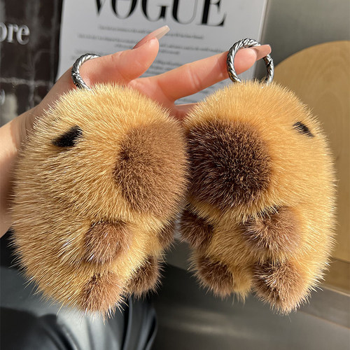 CC皮草水貂毛卡皮巴拉包挂件礼物