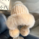 水貂毛皮草帽子编织水貂渔夫帽狐狸毛护耳帽加厚保暖护耳帽风雪帽
