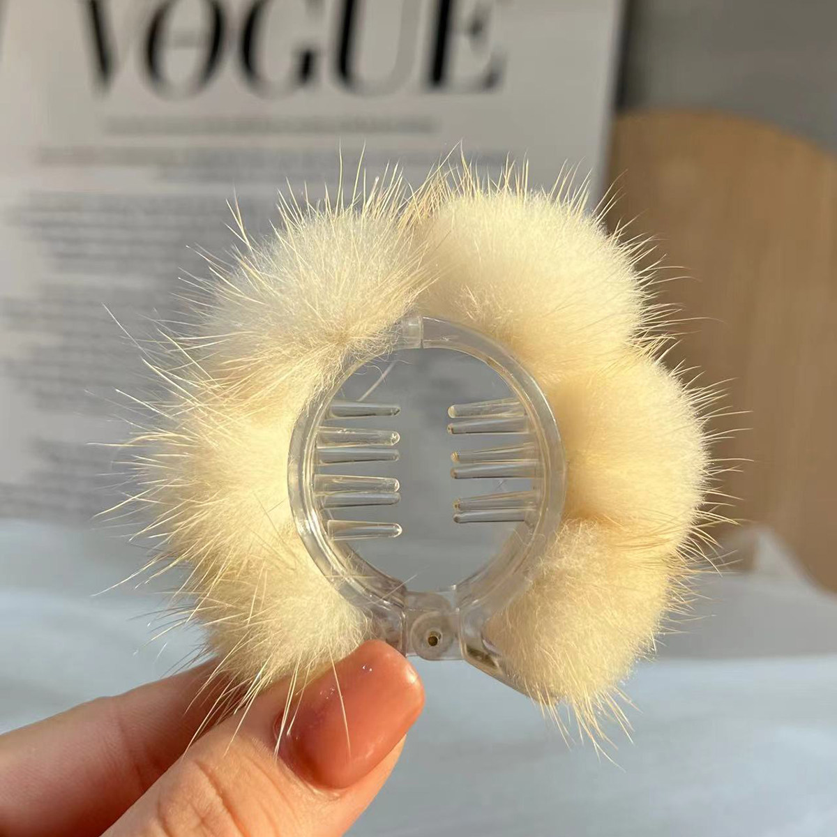 裘瑞兴马尾夹固定夹貂毛韩版抓夹