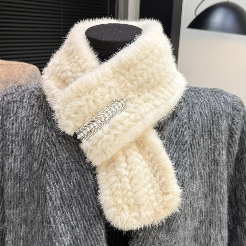 冬季毛领保暖水貂毛围巾皮草围脖
