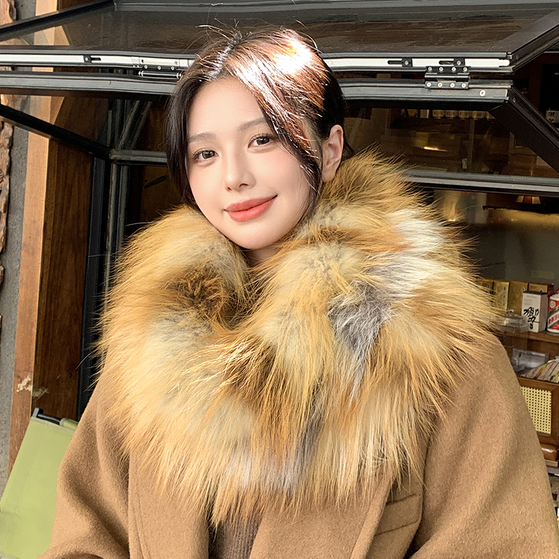 狐狸毛围巾加厚保暖围脖毛领子女