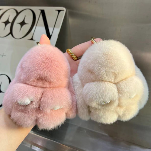 CC家可爱獭兔毛小兔子钥匙扣