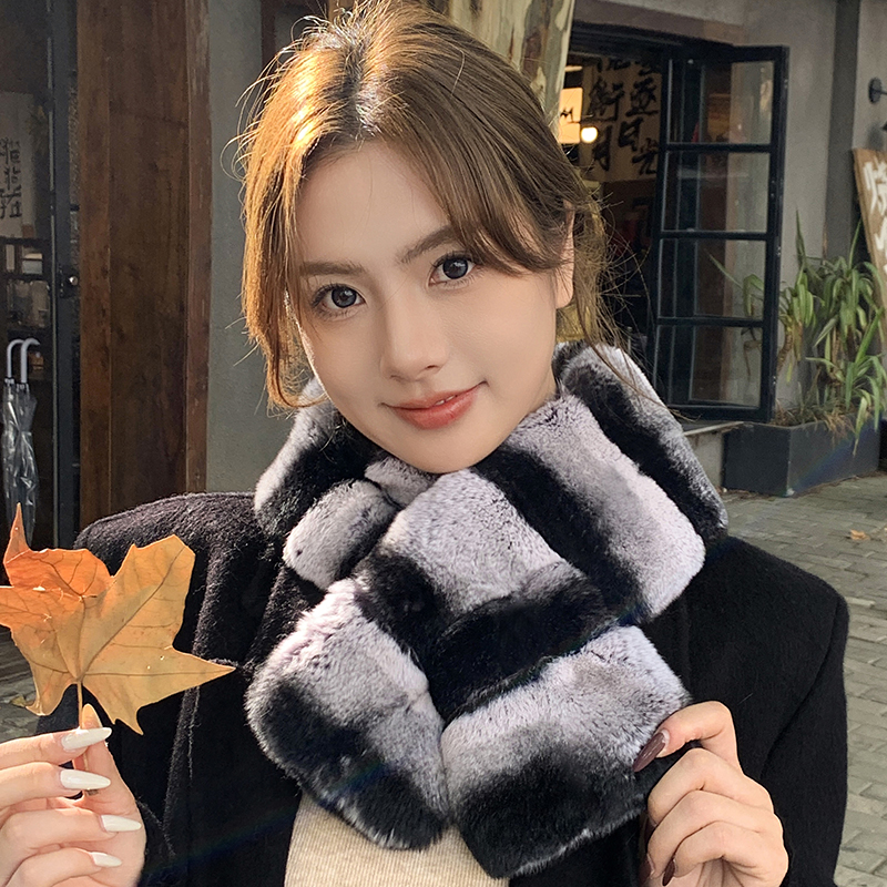 韩国青紫蓝皮草围巾加厚围脖毛领