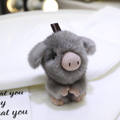 进口水貂毛小猪皮草挂件 cc家 新款 包包钥匙扣挂件新年礼物