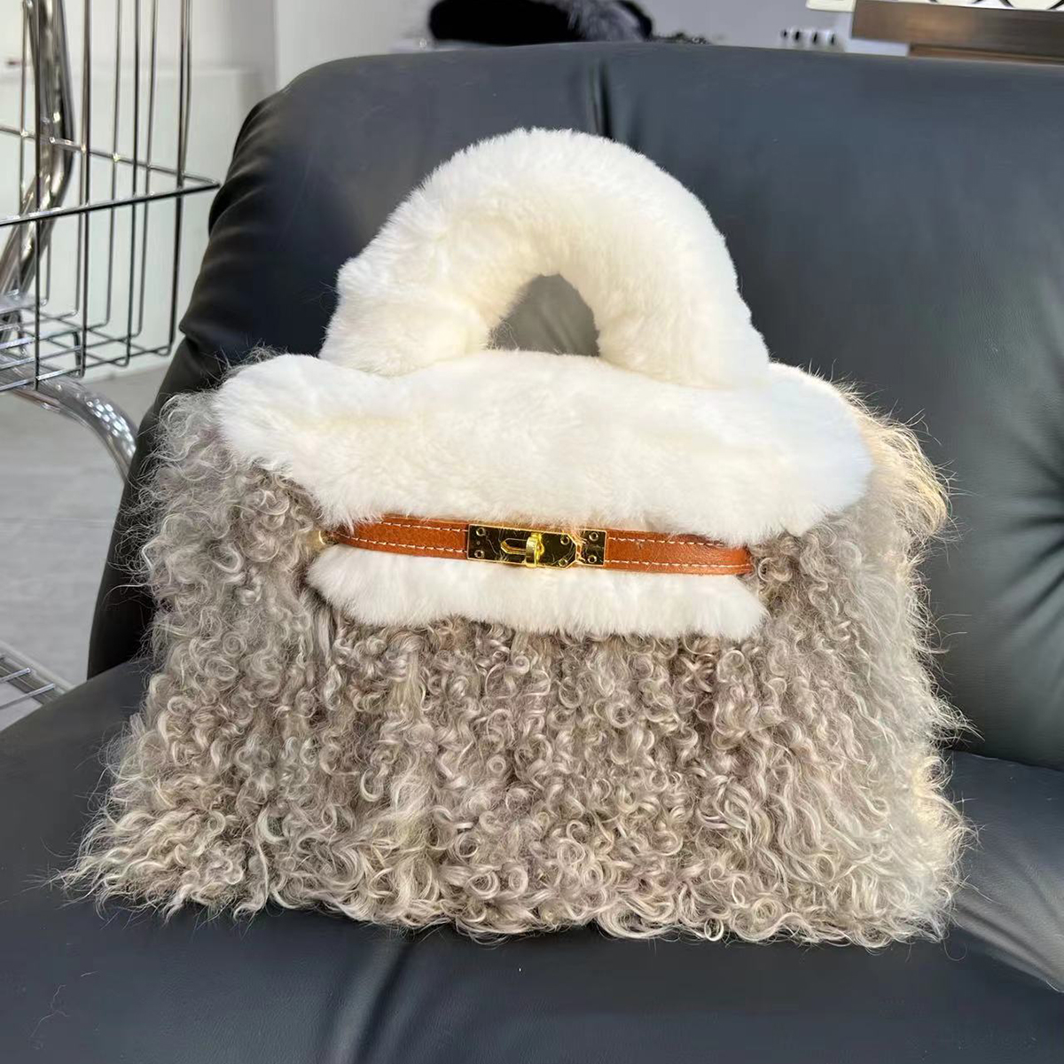 CC家皮草獭兔毛羊毛包包小众包包