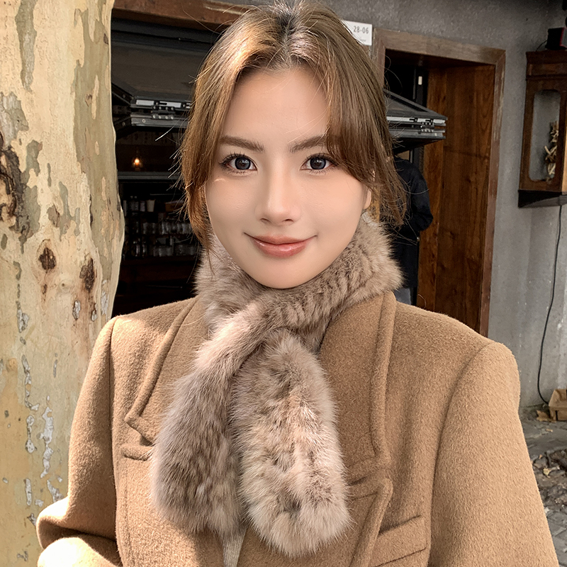 高级感紫貂毛围巾保暖围脖毛领子