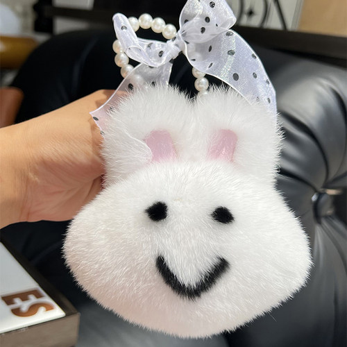 可爱蝴蝶结小兔子钥匙扣包挂件