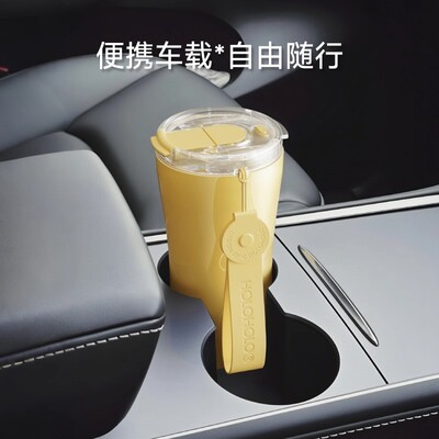 holoholo316L不锈钢保温杯女高颜值便携车载随行吸管水杯美式