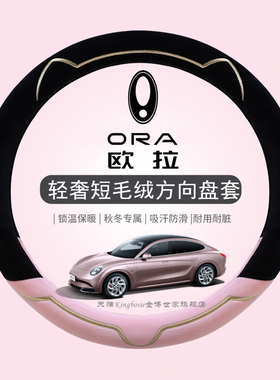 欧拉好猫黑猫好猫GT闪电猫芭蕾猫白猫iq毛绒方向盘套短绒冬季把套