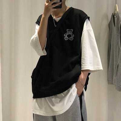 显瘦特大码马甲ins套装女潮