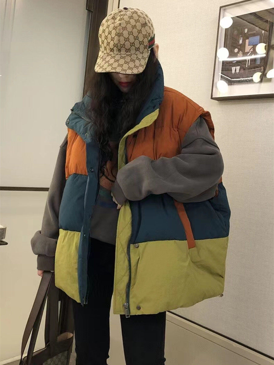 胖MM280斤秋冬季韩版马甲立领棉服大码宽松bf加厚坎肩背心马夹300