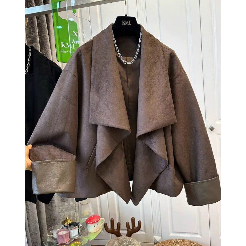 宽松慵懒风拼接夹克小众外套