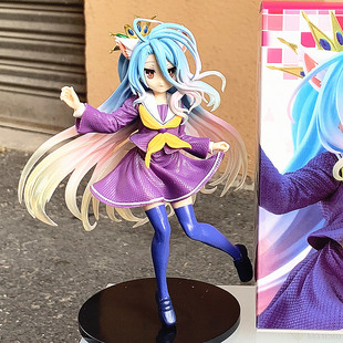 游戏人生白手办可爱二次元动漫白校服猫耳美少女生公仔摆件礼物