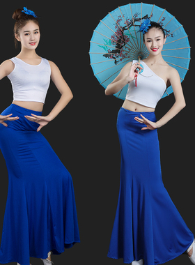 云南傣族舞蹈服装练功舞裙孔雀舞蹈表演服装演出服艺考舞蹈练习裙