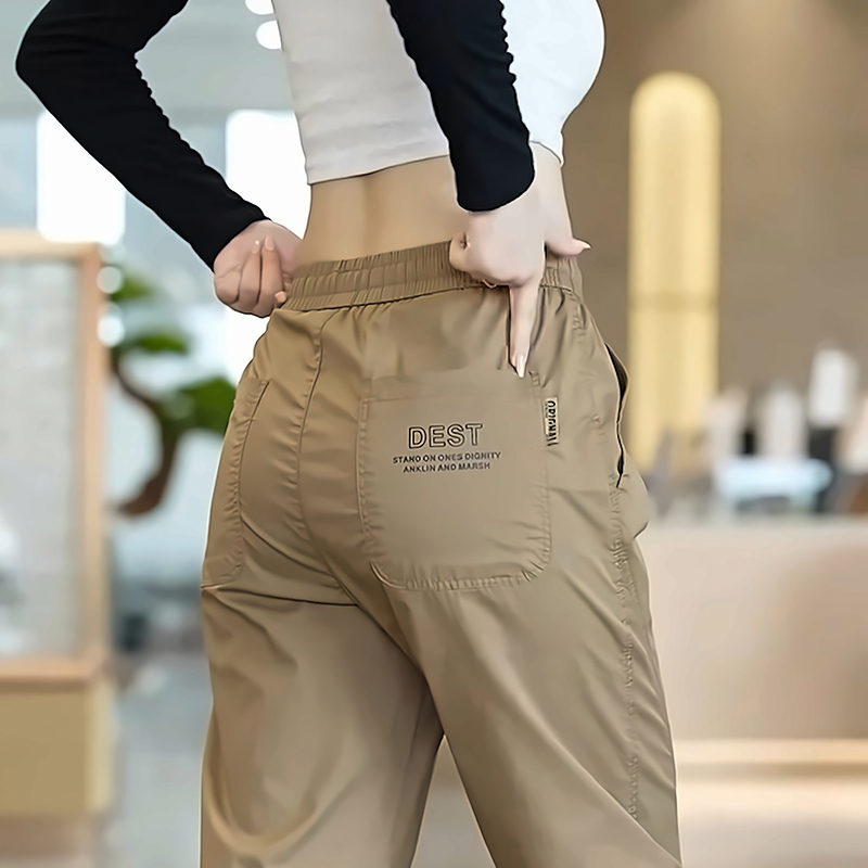 休闲裤男款抽绳束脚裤九分工装裤