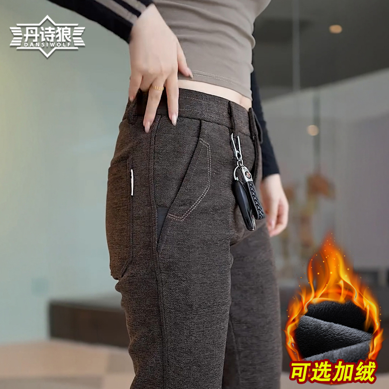 高端磨毛呢子休闲裤男士加绒长裤