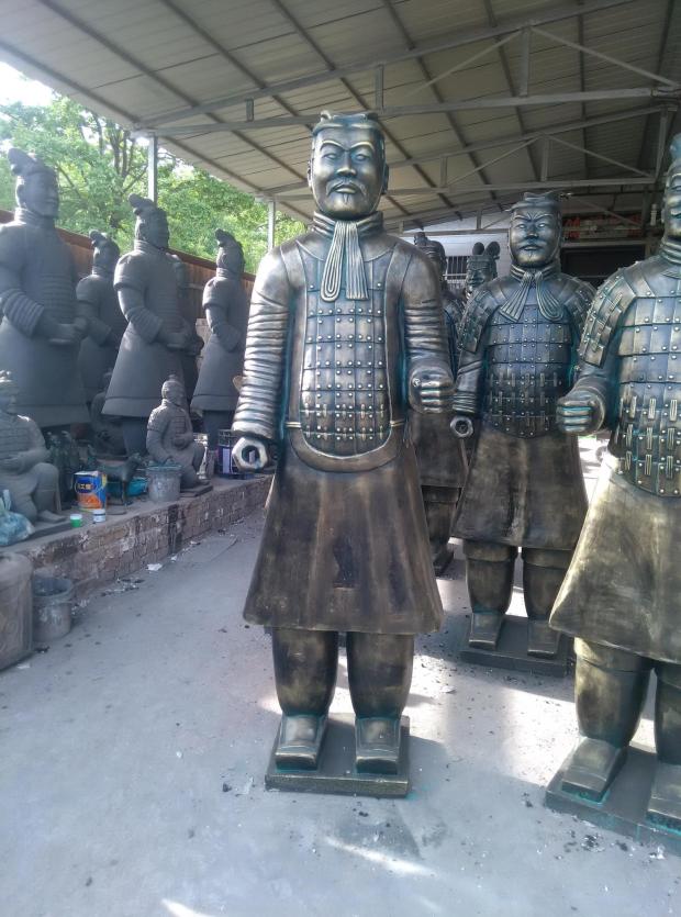 兵马俑工厂自营190cm仿青铜色文官俑家居酒店摆设出国商务礼品