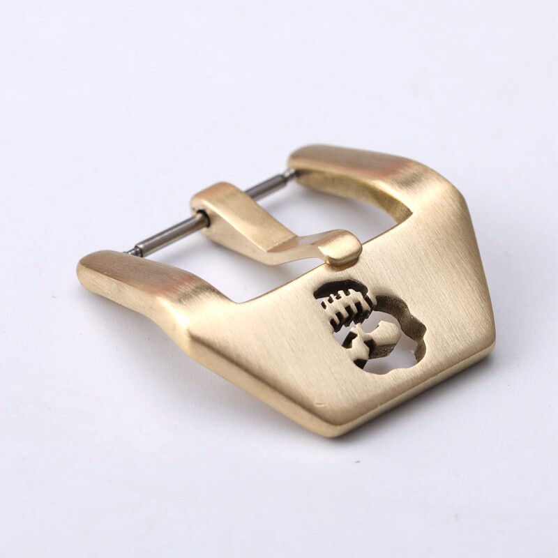 代用适用于青铜做旧表扣 20 22 24 26MM骷髅头复古表扣 适配沛纳