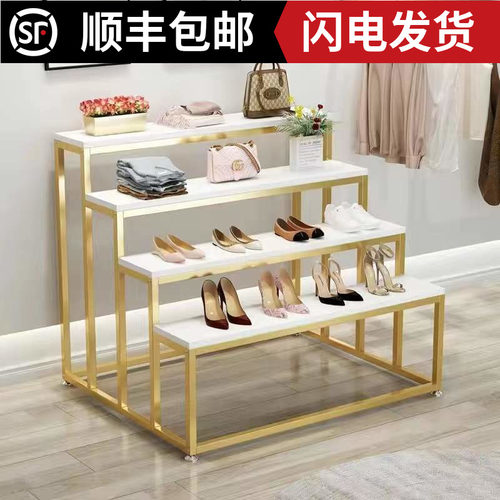 轻奢高档台阶中岛架鞋架