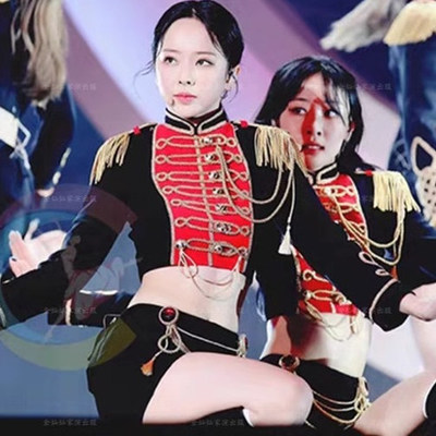 女团风套装打歌服演出服爵士制服舞蹈燕尾服摇滚酒吧开场舞大摆裙