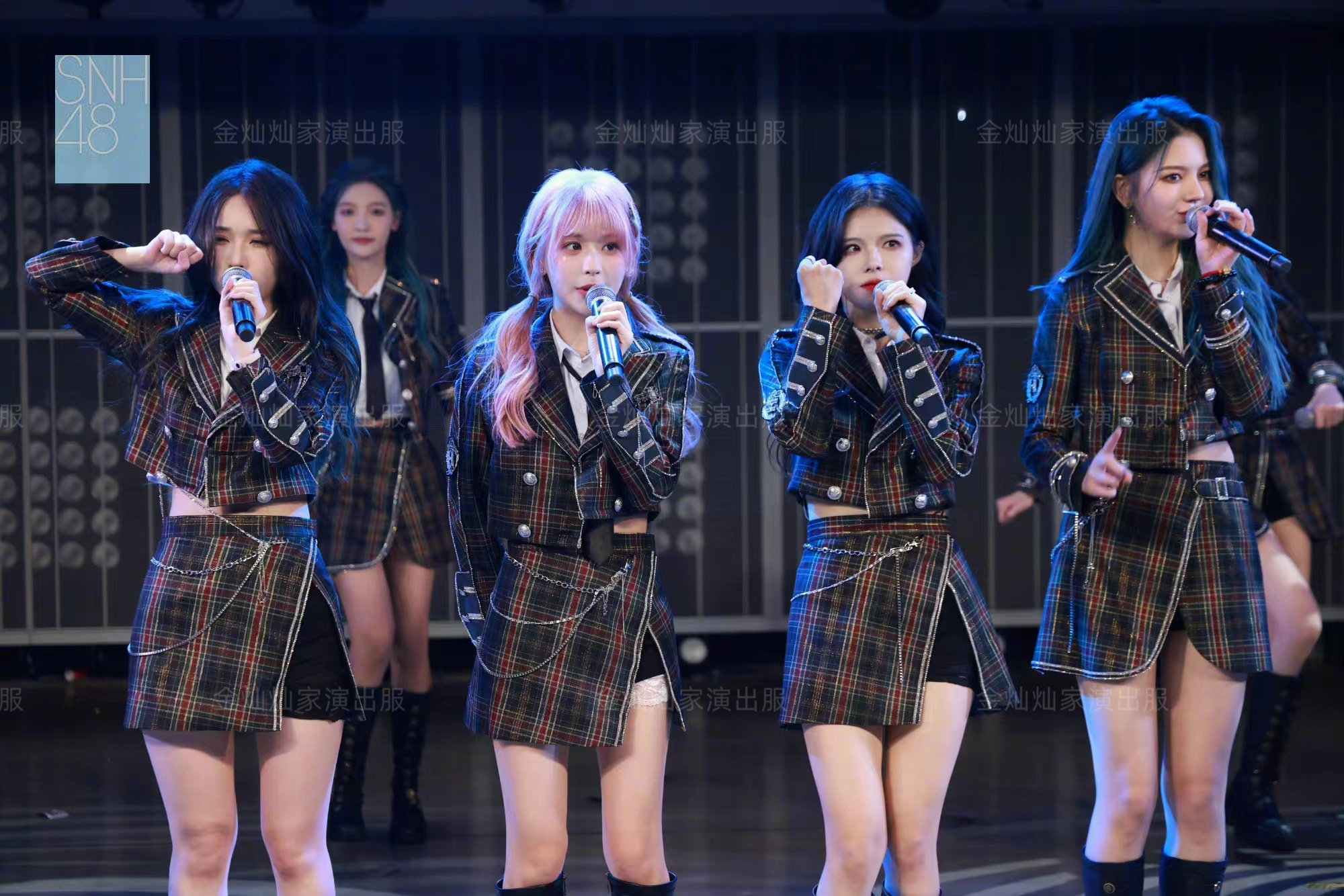 snh48女团风同款爵士jk制服舞台表演出打歌服制服西装套装裙kpop
