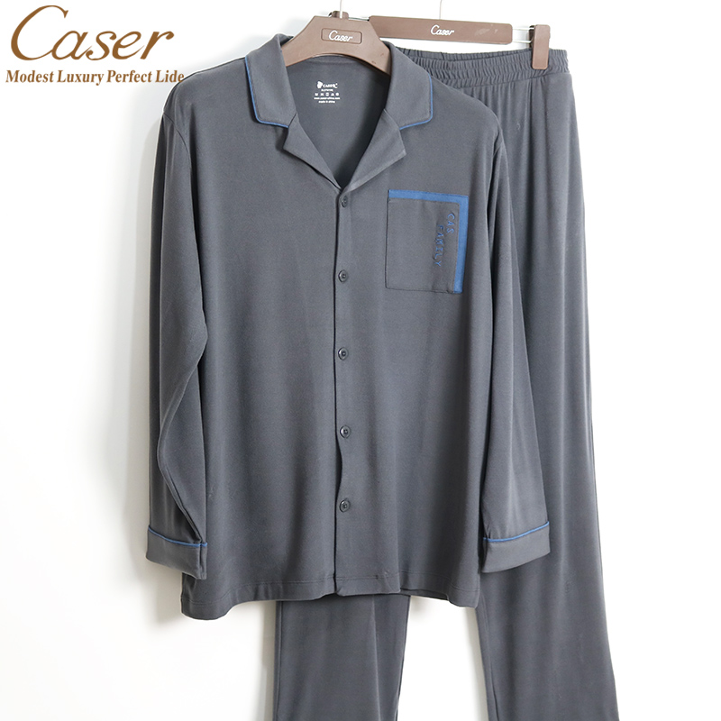 caser男暖姜轻肤绒家居服套装