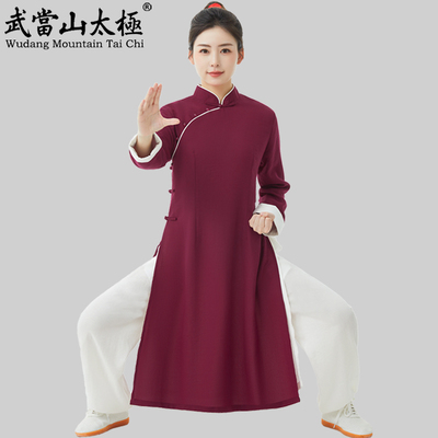 中国风太极服长衫武术表演服飘逸