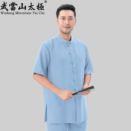 武当山太极服圆领小扣练功服休闲