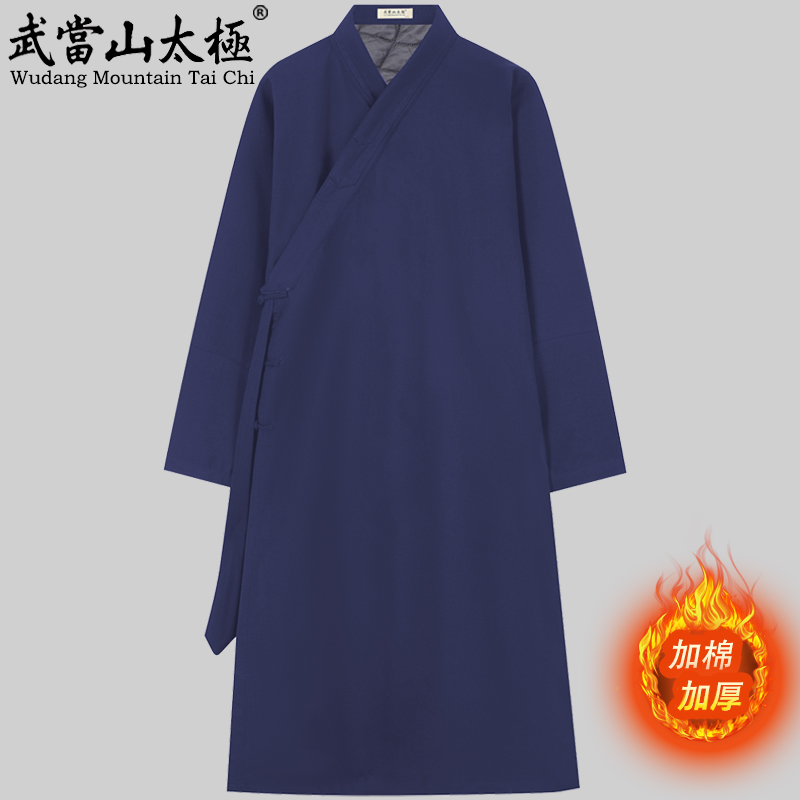 秋冬加棉长袍道袍秋冬长袍加棉
