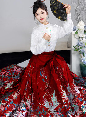 马面裙汉服女红色织金新中式敬酒服国风上衣套装马面裙小个子套装