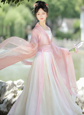 新款原创魏晋风曹县汉服女齐腰古装广袖流仙裙改良日常超仙秋季