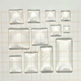 Стеклянный аксессуар, прозрачные прямоугольные аксессуары ручной работы, с драгоценным камнем