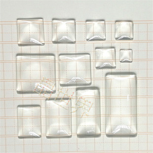 DIY饰品时光宝石干花水晶玻璃透明贴片正方长方手工眼皮材料配件